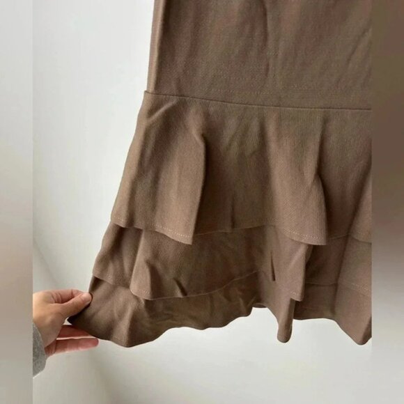 Vintage wool high waist ruffle hem pencil skirt made in France - Picture 6 of 12